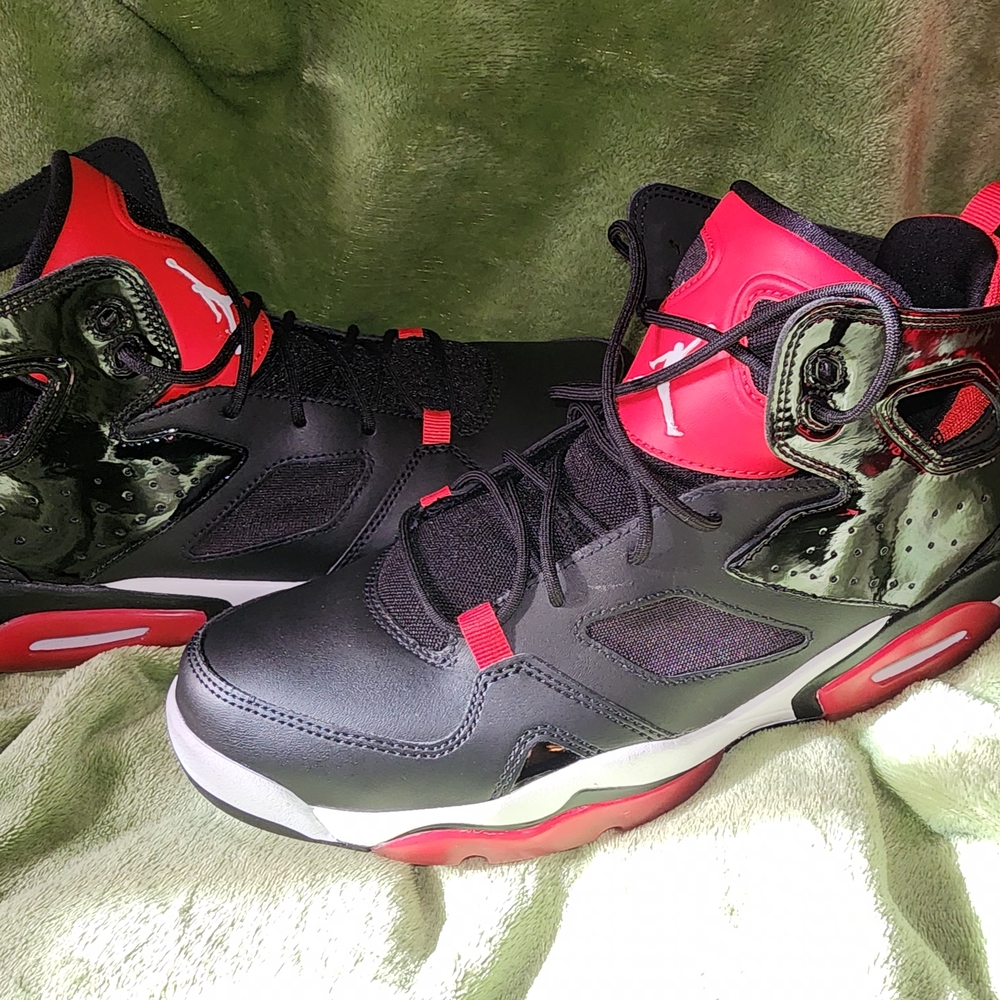 Jordan High-Top Athletic Shoes Black and Red